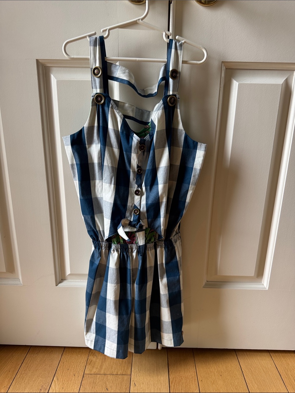 Matilda Jane Blue and White Gingham Girls One-Piece Romper